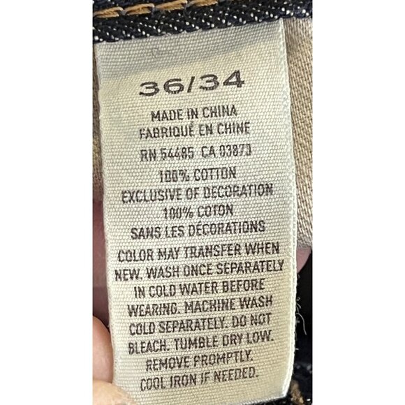 AE American Eagle Slim Jeans Sz 36x34 Buttoned Back Pockets - Picture 14 of 15